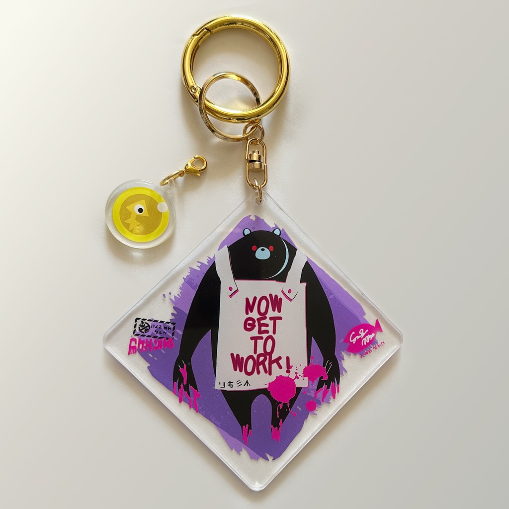 【クマサン】アクリルキーホルダー(金イクラチャーム付き)/スプラトゥーン
