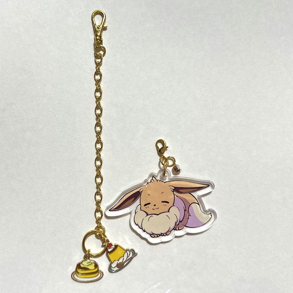 もふもふ【イーブイ】カフェ風アクリルキーホルダー/ポケモン