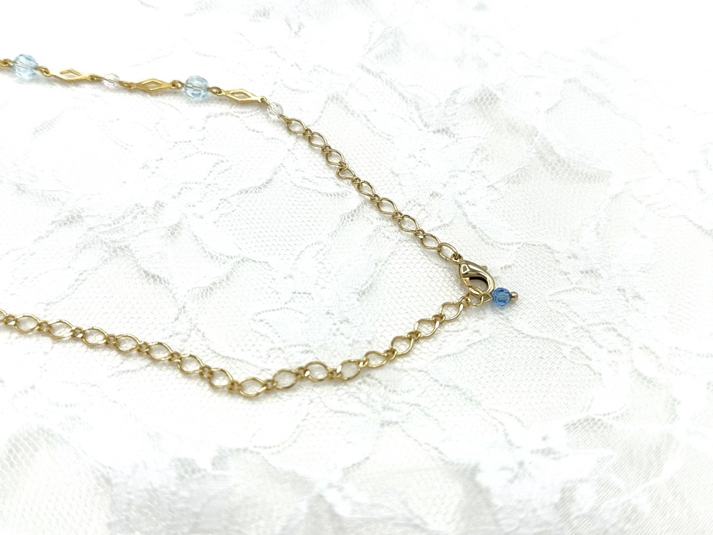 ブルーローズネックレス