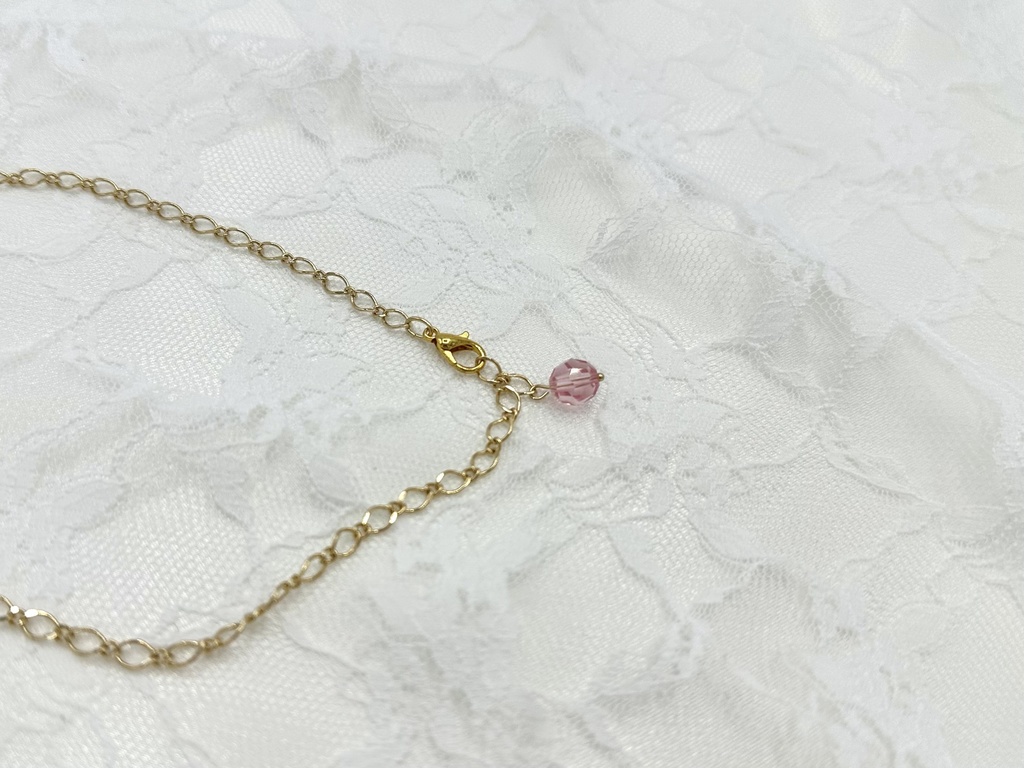 ピンクローズのネックレス