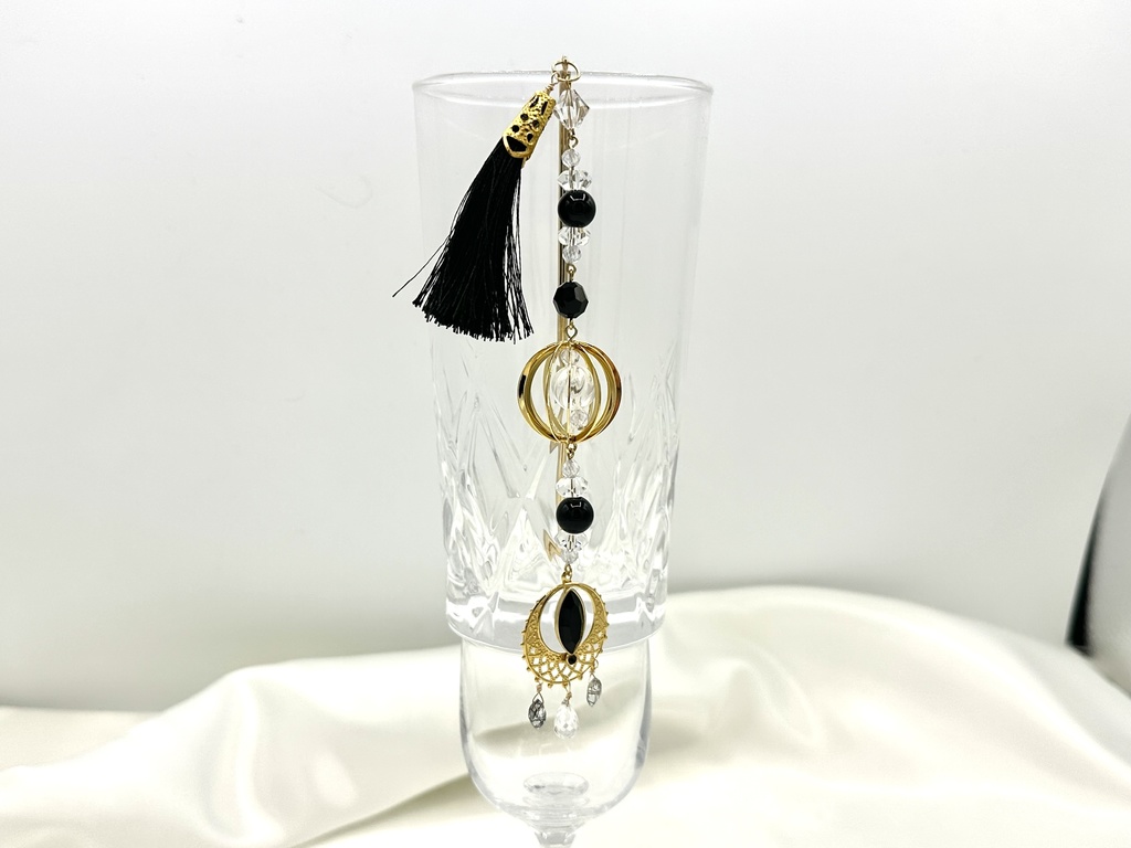 モリオンとトルマリンインクォーツのかんざし