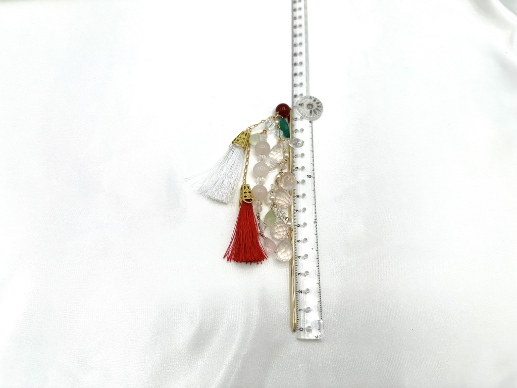 ローズクォーツの春風のかんざし