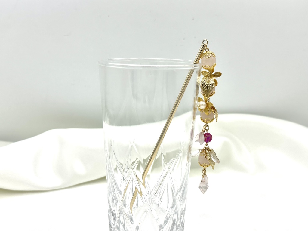 紅水晶のかんざし