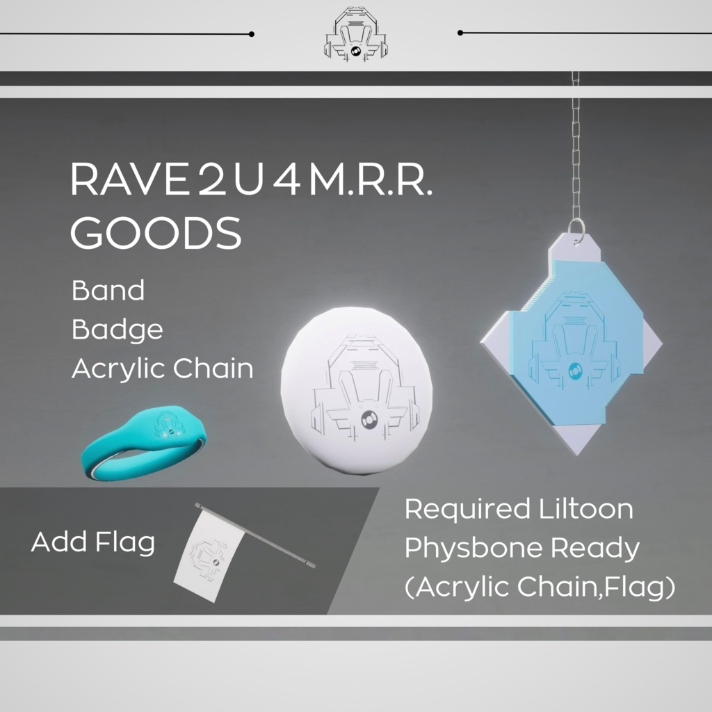 イベントロゴ刻印 ラバーバンド 缶バッジ アクリルチェーン for RAVE 2 U 4 M.R.R.
