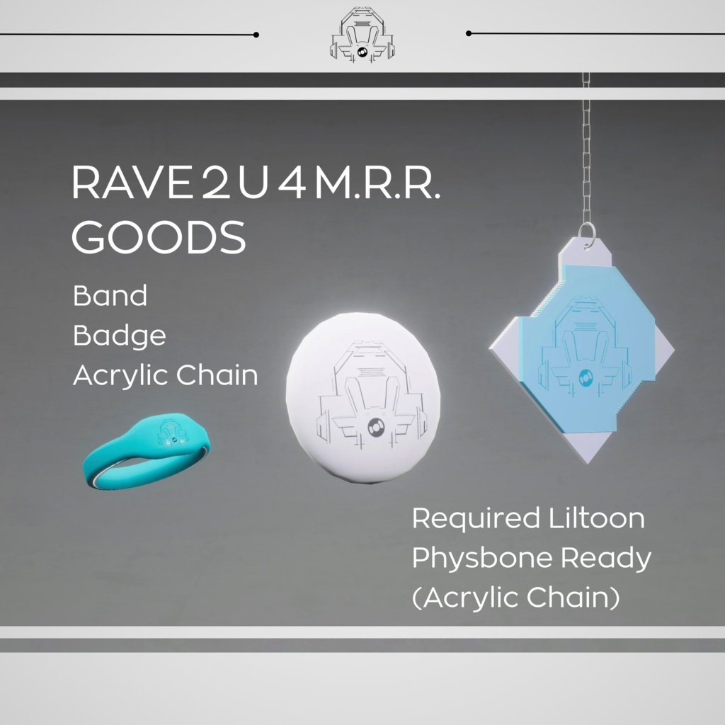 イベントロゴ刻印 ラバーバンド 缶バッジ アクリルチェーン for RAVE 2 U 4 M.R.R.