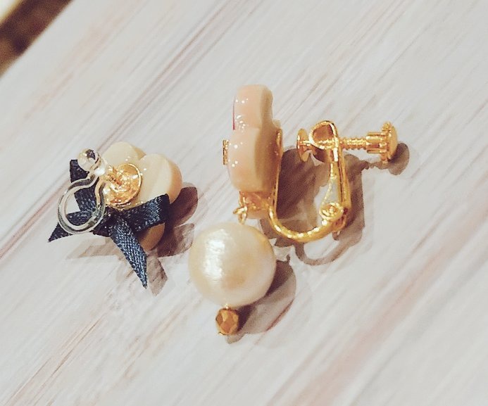 たんぽぽとはいびすかすのイヤリング/ピアス【おめかしver.】