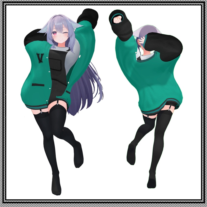 「5アバター対応」Varsity Jacket 『スタジャンオーバーオール』