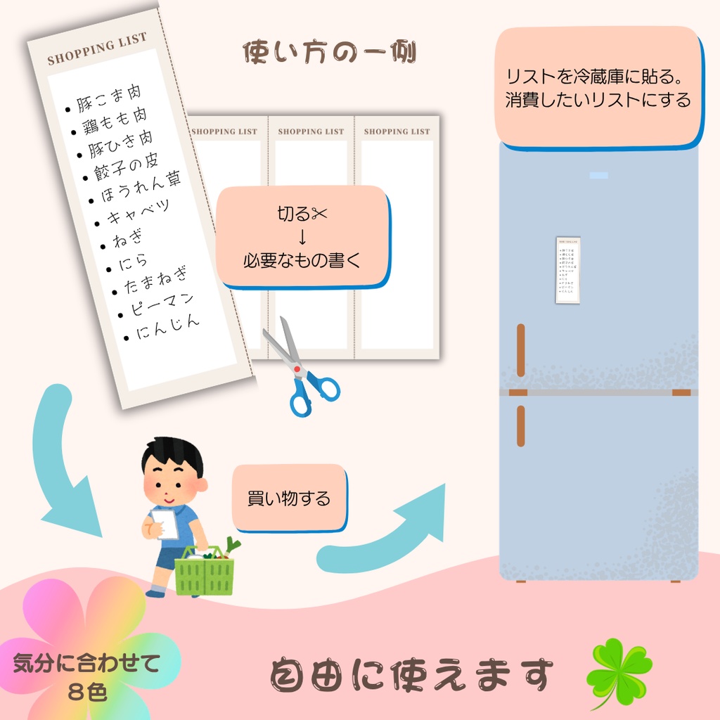 ゆるく使える 買い物リストシート【無料】