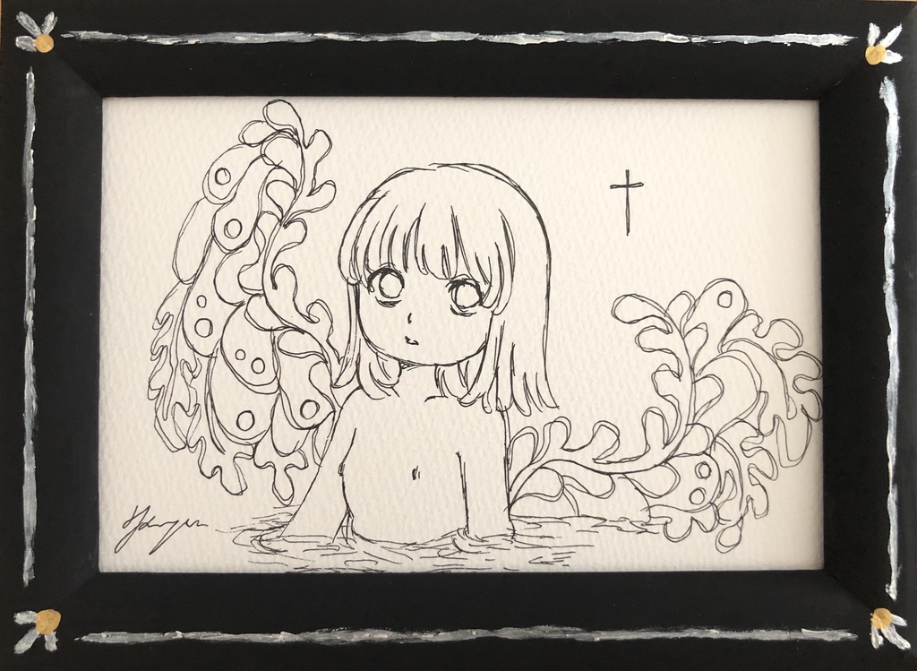 ドローイング原画 額付き