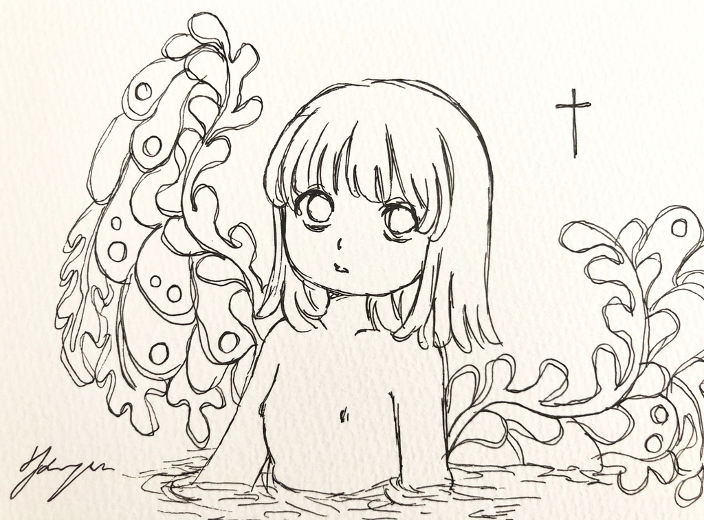 ドローイング原画 額付き