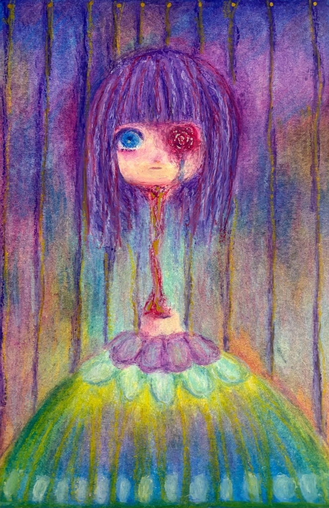 青の目は識っている　パステル画