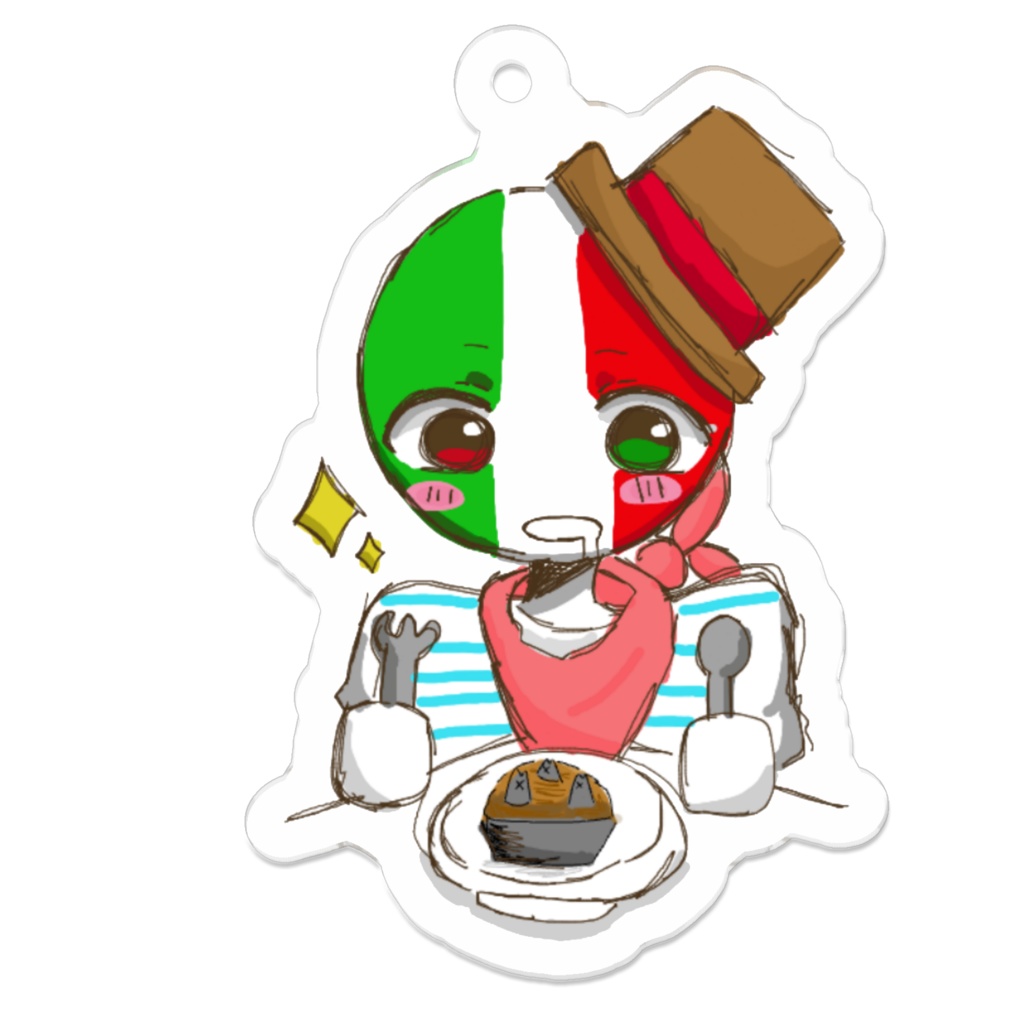 ブリカスの汚料理を食べるイタちゃん❤