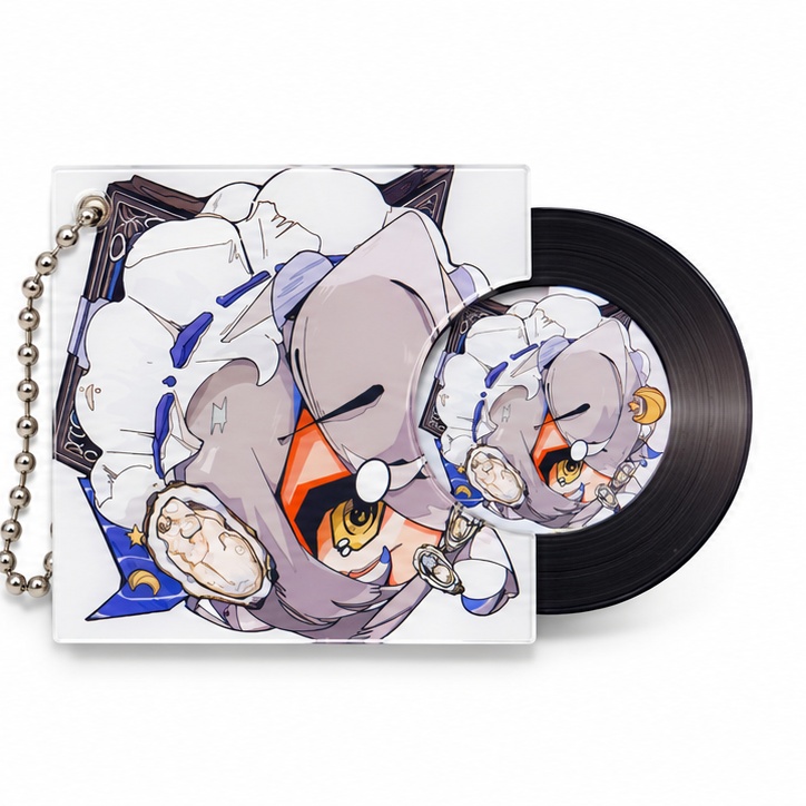 Oyster｜ミニレコード風 NFC対応キーホルダー／マグネット