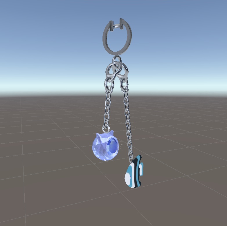 エンゼルフィッシュねこピアス【全アバター対応】