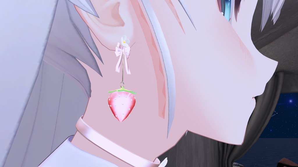 【ピアス3種+チョーカー+リング】Strawberry Whip