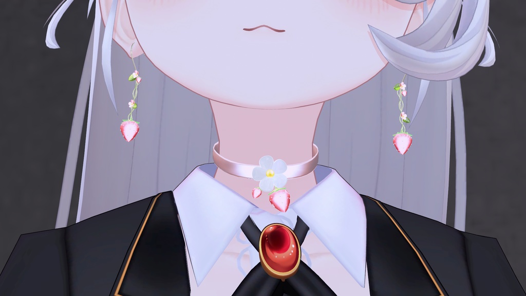 【ピアス3種+チョーカー+リング】Strawberry Whip