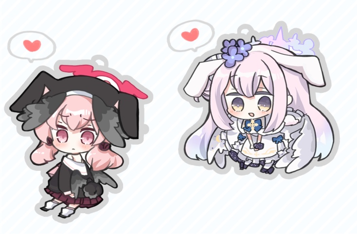 【再販】うさ耳ミカ・コハルアクリルキーホルダー