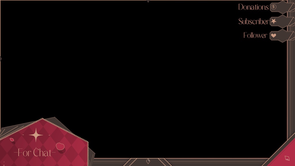 [Free] Static vtuber Asset/Overlay for Streaming (Fancy Red)