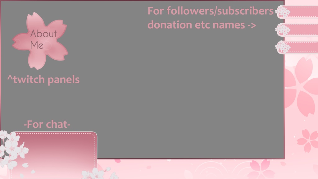 [Free] Static vtuber Asset/Overlay for Streaming (Sakura)