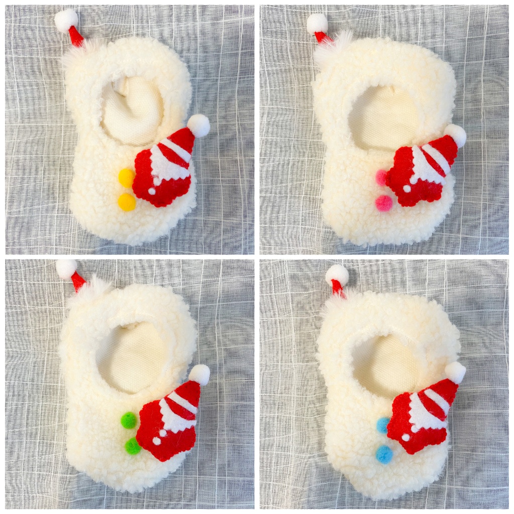 もこもこゆきだるまとサンタさん