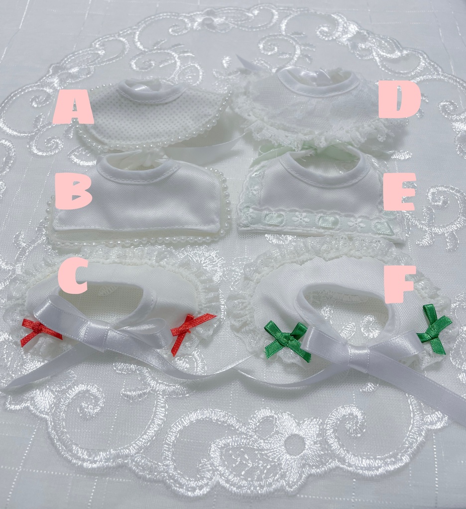 リボンとフリルのつけ襟