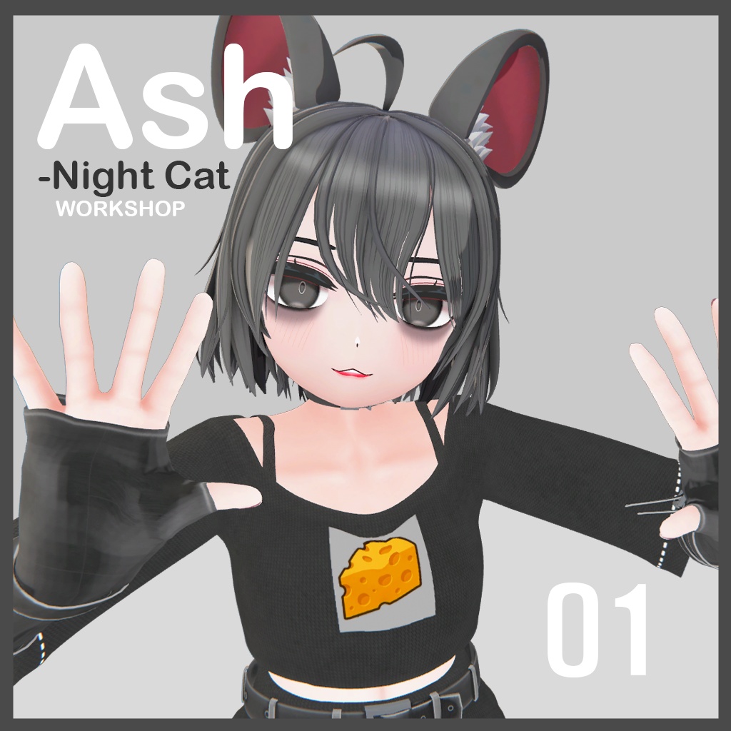 オリジナル3Dモデル(VRChat avatar)Ash