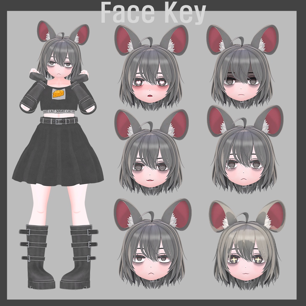 オリジナル3Dモデル(VRChat avatar)Ash
