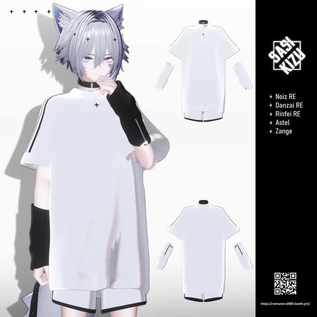 【5アバター対応】「SIMPLE OVER TEE」オリジナル3Dモデル