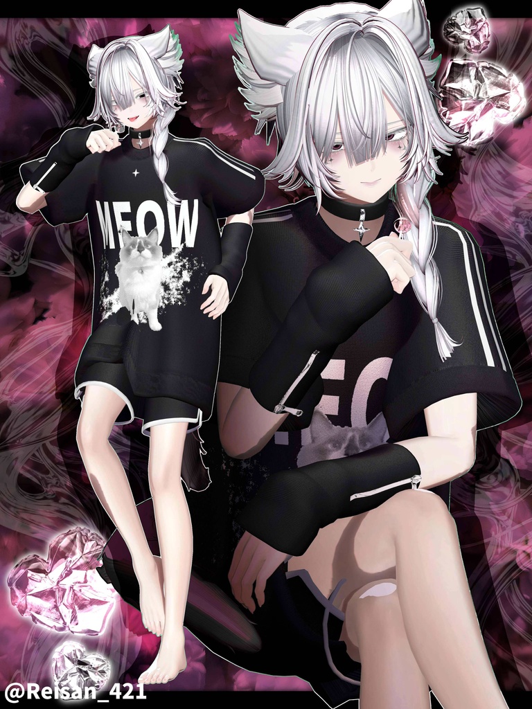 【5アバター対応】「SIMPLE OVER TEE」オリジナル3Dモデル