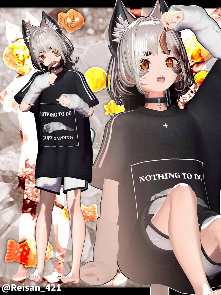 【5アバター対応】「SIMPLE OVER TEE」オリジナル3Dモデル
