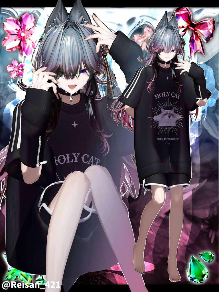 【5アバター対応】「SIMPLE OVER TEE」オリジナル3Dモデル