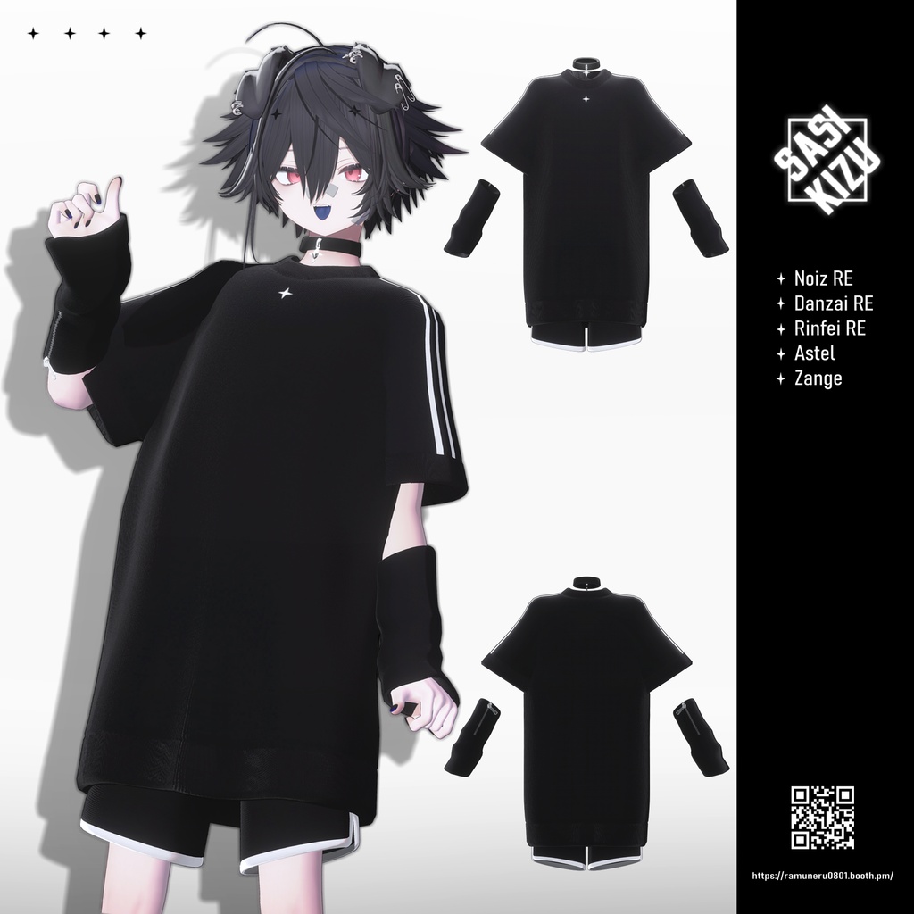 【5アバター対応】「SIMPLE OVER TEE」オリジナル3Dモデル