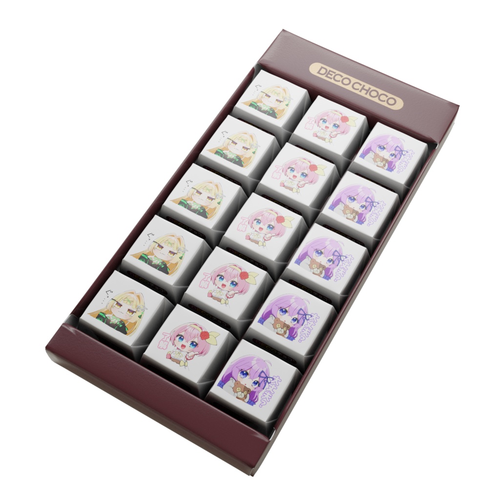 DECOチョコ - 絵柄3種類 15個入り