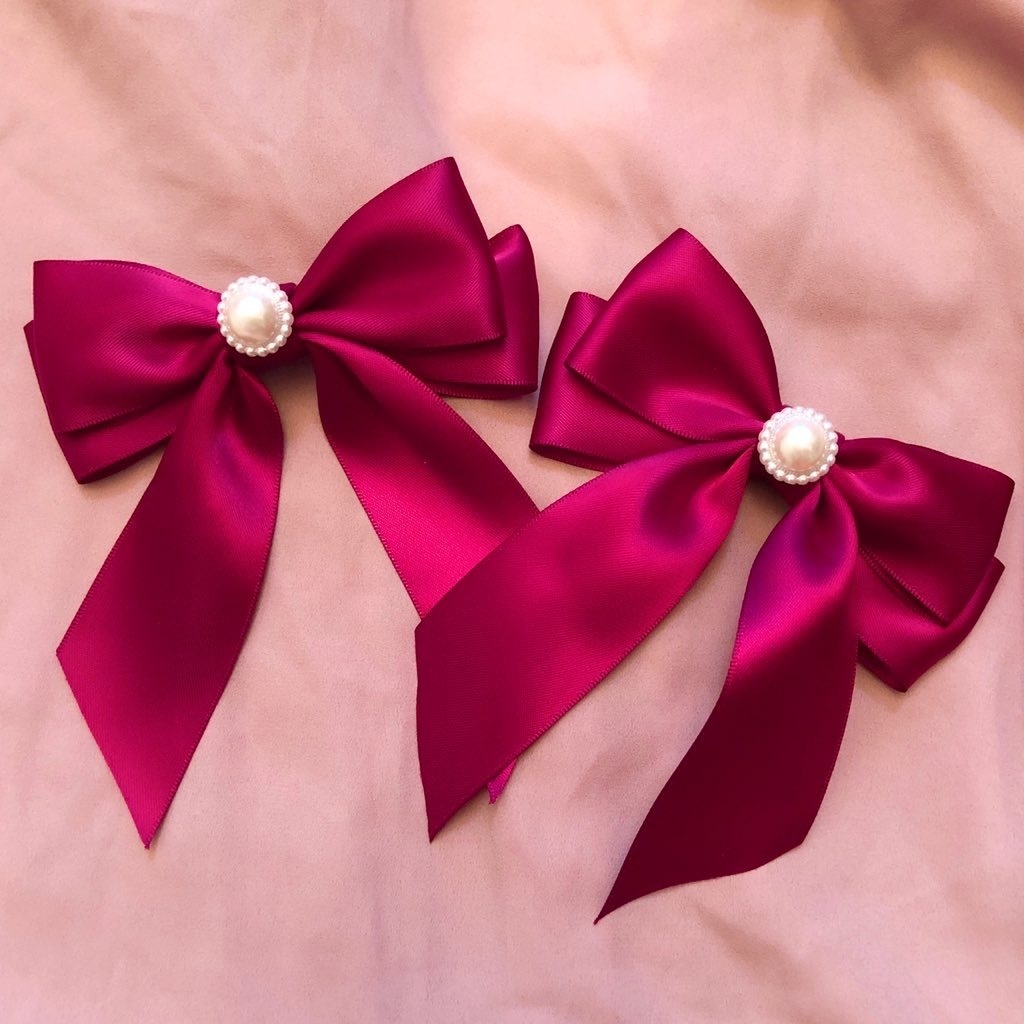 量産型リボン 病みかわいい ハンドメイド ワインレッド