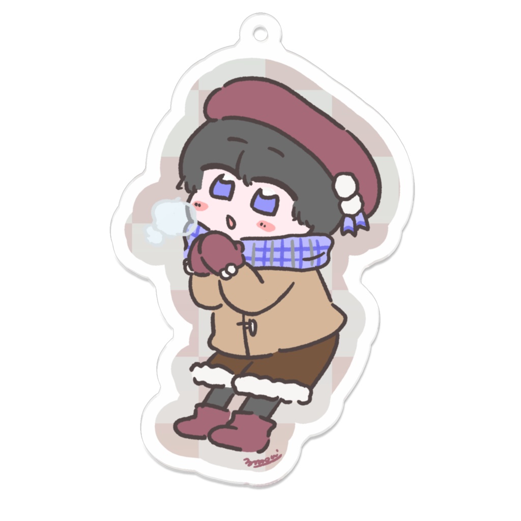 [冬もこもこver]黒髪ちゃんアクキー