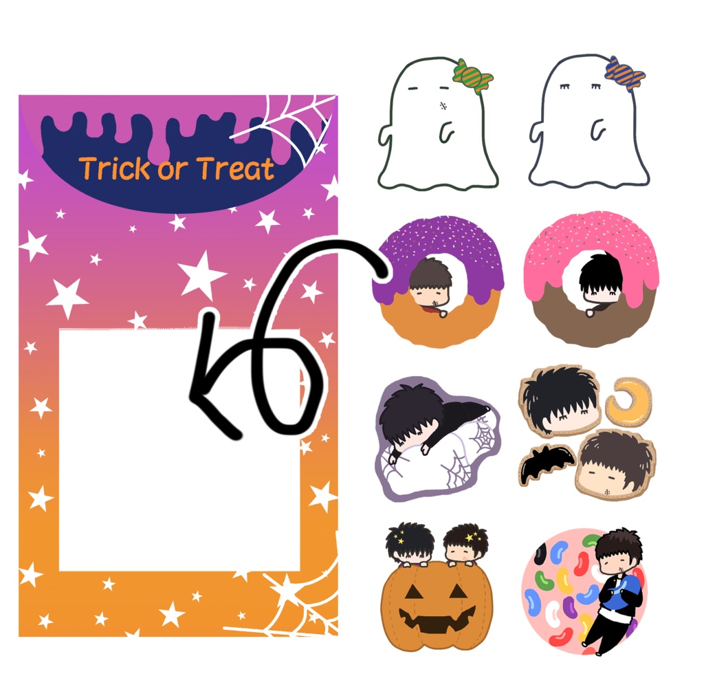 流三ハロウィンシールセット