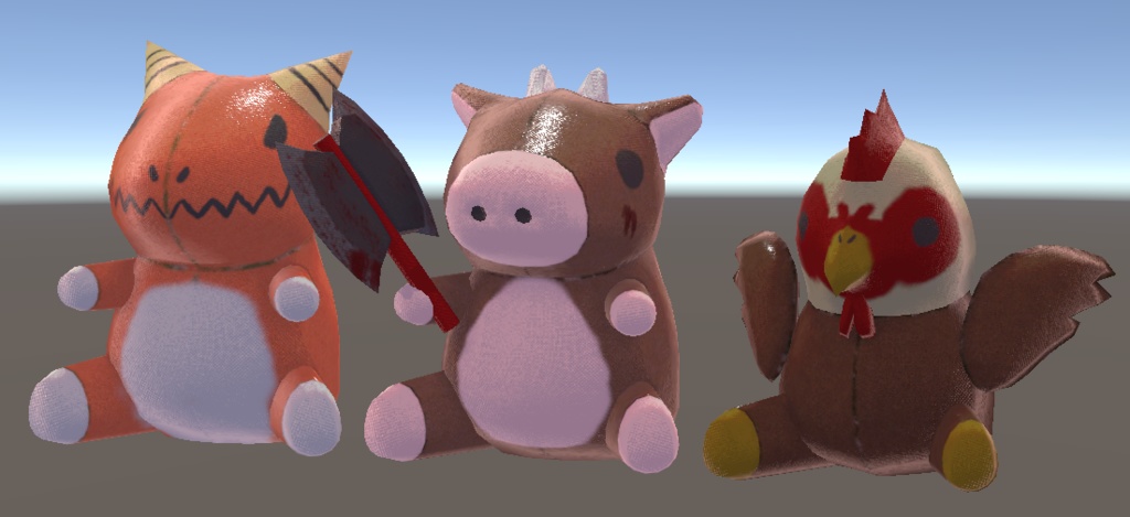 幻獣ぬいぐるみセット どらごん みのたうろす ばじりすく 【VRChat 】