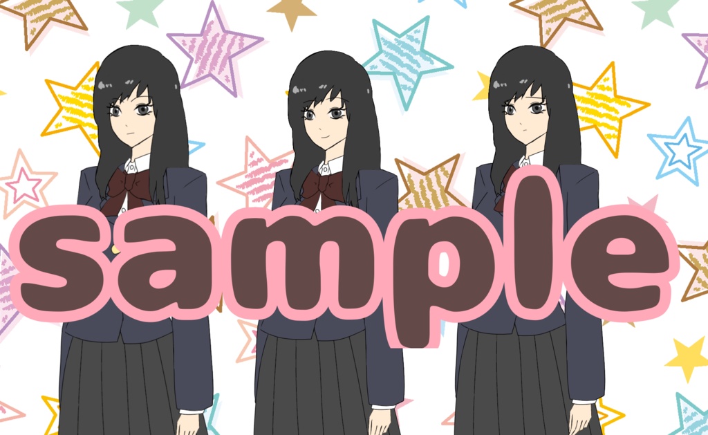 高校生の女の子立ち絵5種