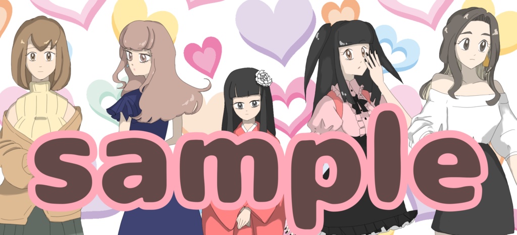 女性立ち絵５人