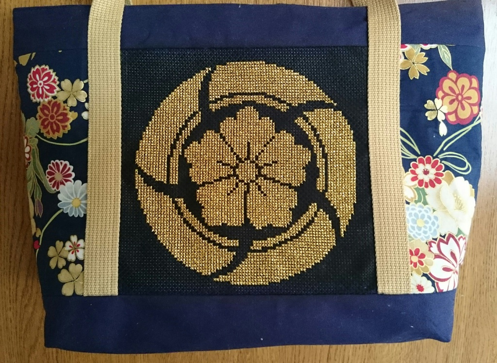 へし切長谷部手刺し刺繍紋トートバッグ