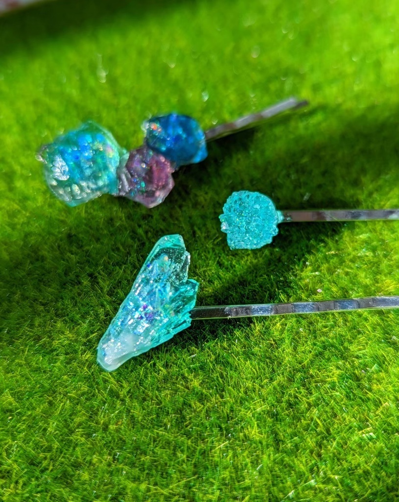 色とりどり鉱石ヘアピン