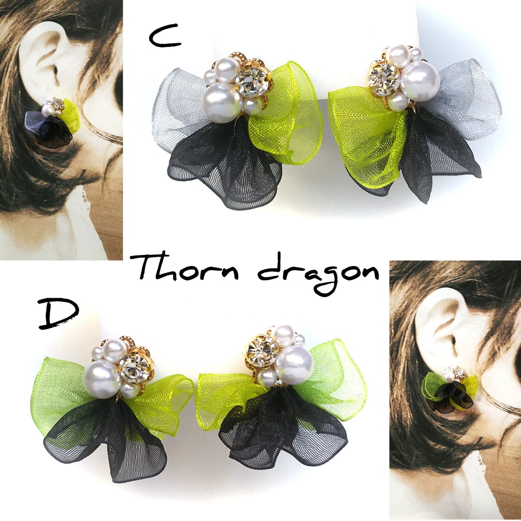 Thorn dragon ツイステ ディアソムニア マレウス リリア シルバー セベク イメージ リボン ピアス イヤリング