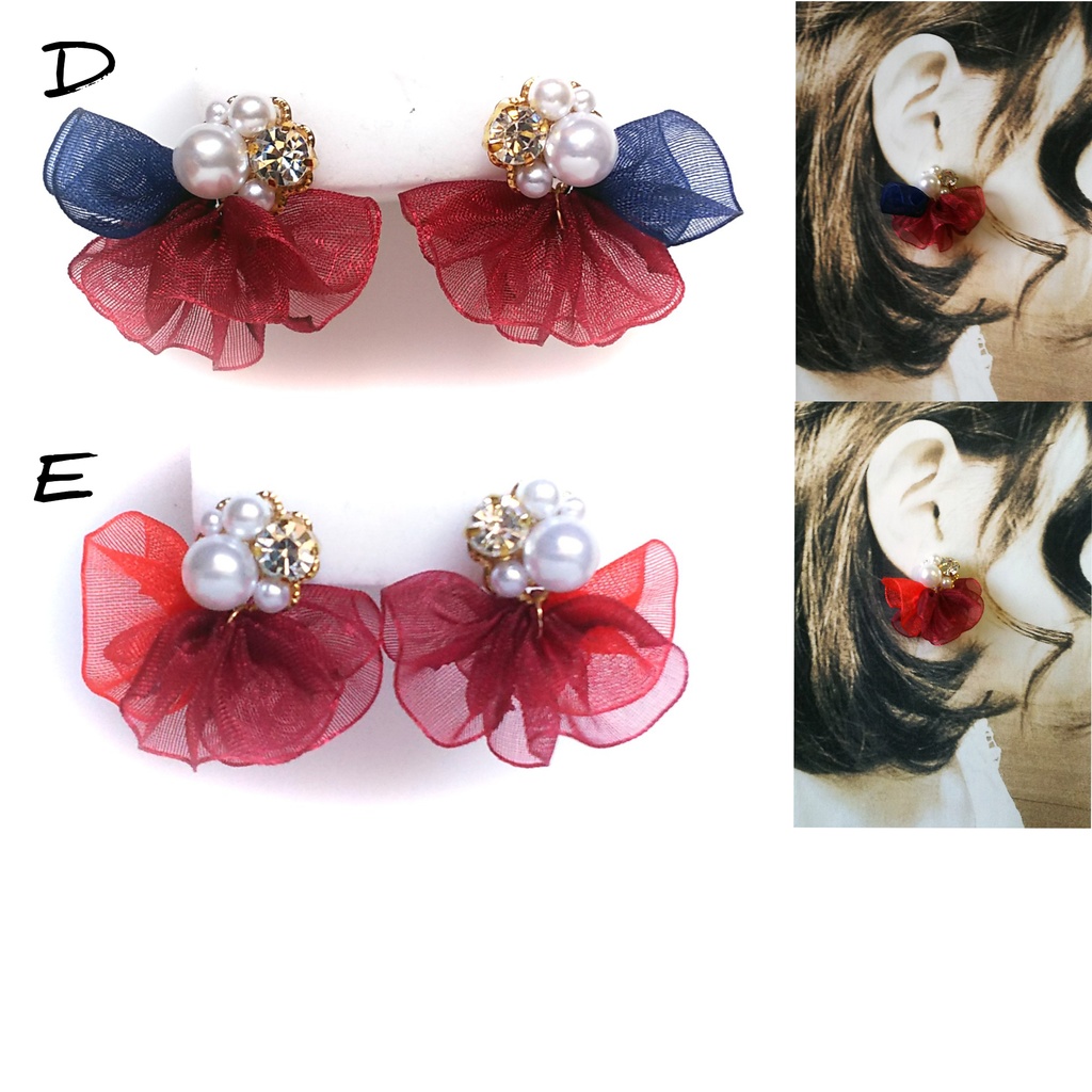 Tea party ツイステ ハーツラビュル リドル エース デュース ケイト トレイ イメージ リボン ピアス イヤリング