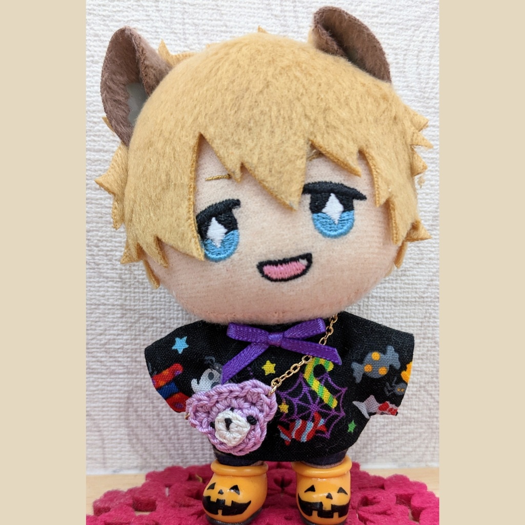 10cm ぬい用 ハロウィンカラーくまさんポシェット かばん
