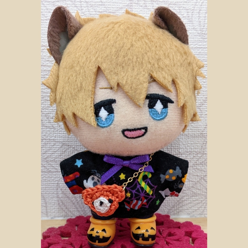 10cm ぬい用 ハロウィンカラーくまさんポシェット かばん