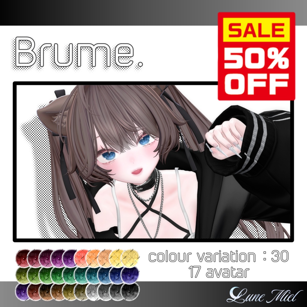 【期間限定FREE有❣️】発売記念SALE⭐️Brume. Simple Eye Texture【17アバター対応／輝夜追加予定】