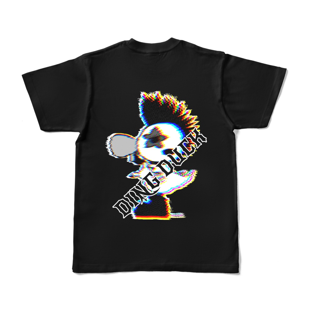 あひるちゃん☆黒Tシャツ:背面(ノイズパンクロックver.)