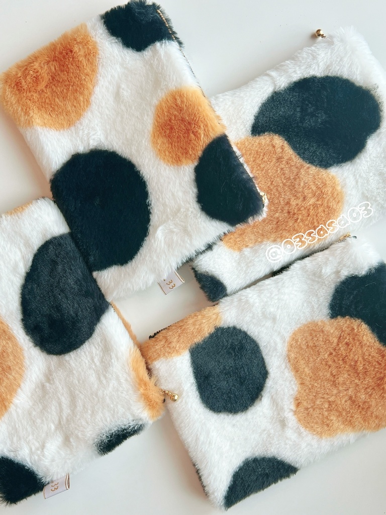 【手作り】三毛猫ファーポーチ🐾