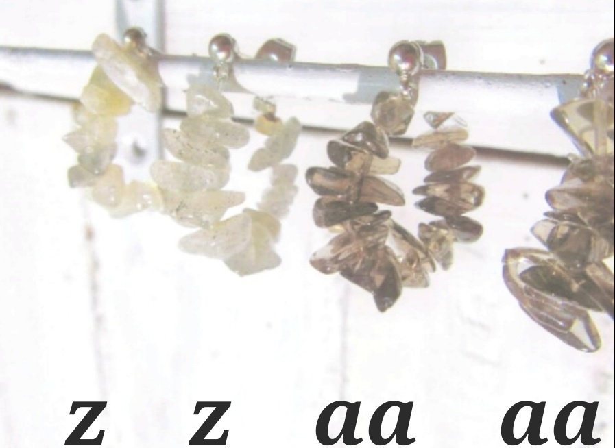 天然石のキャッチ一体型ピアス