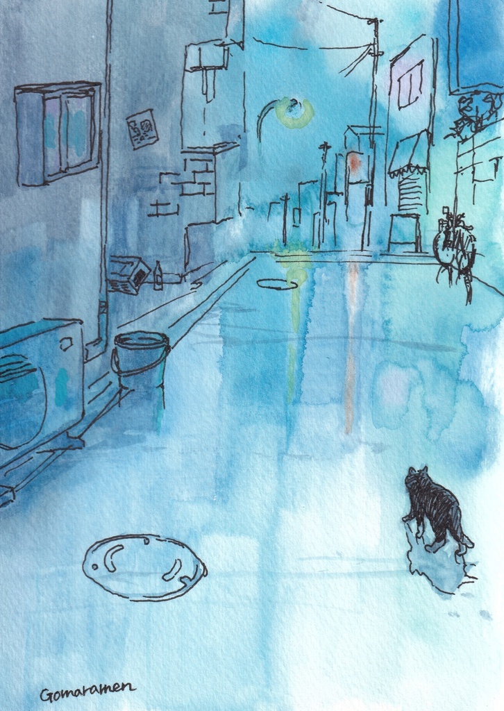 水彩画 原画 雨上がり Gomaramen8 Booth